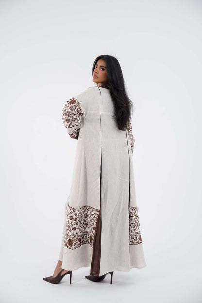 Chiffon Elegance Linen Abaya