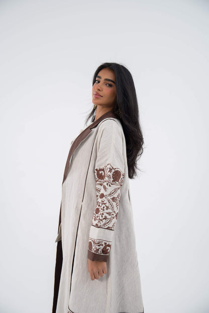 Chiffon Elegance Linen Abaya