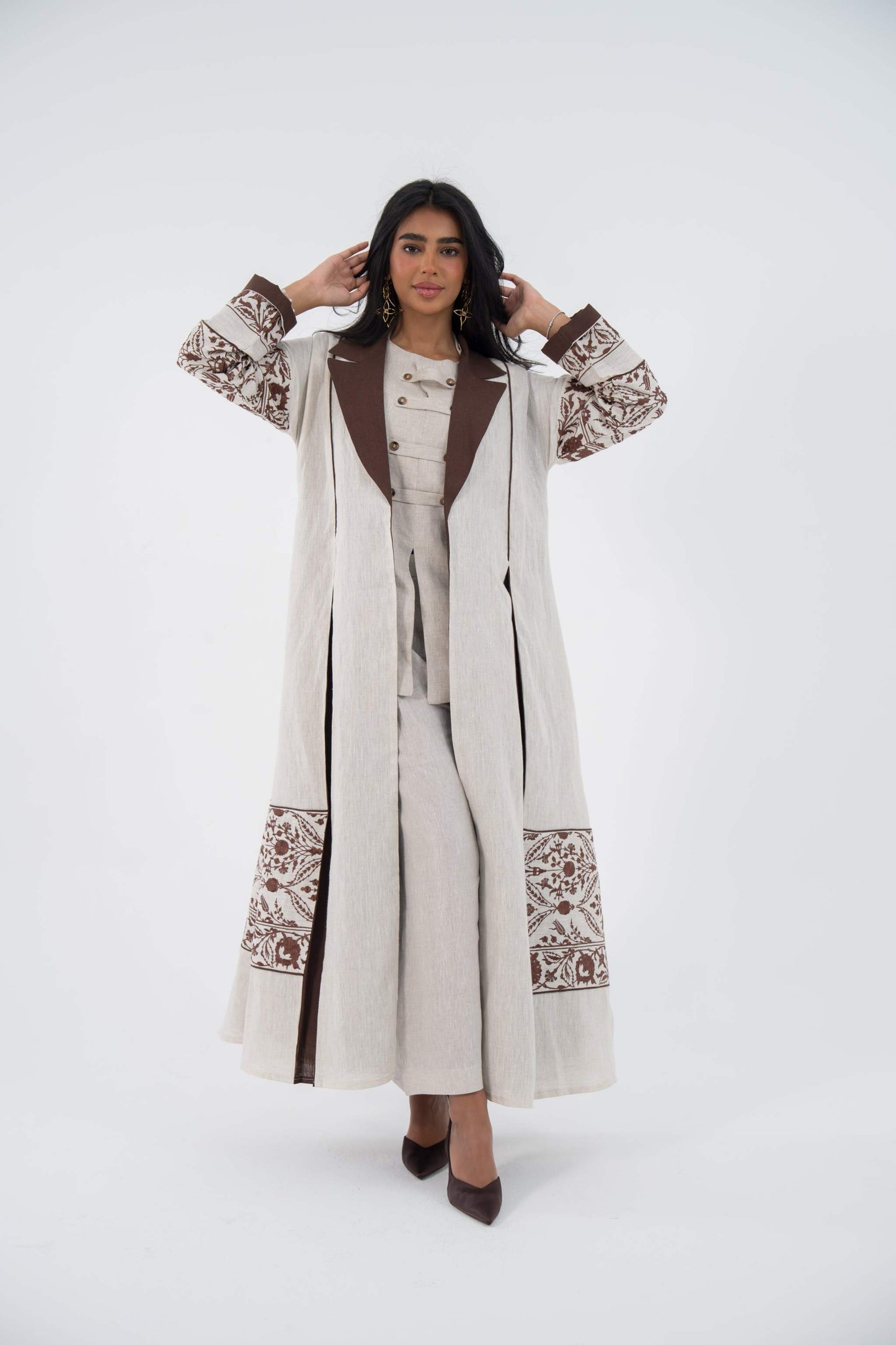 Chiffon Elegance Linen Abaya