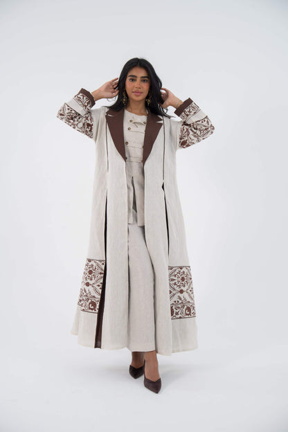 Chiffon Elegance Linen Abaya