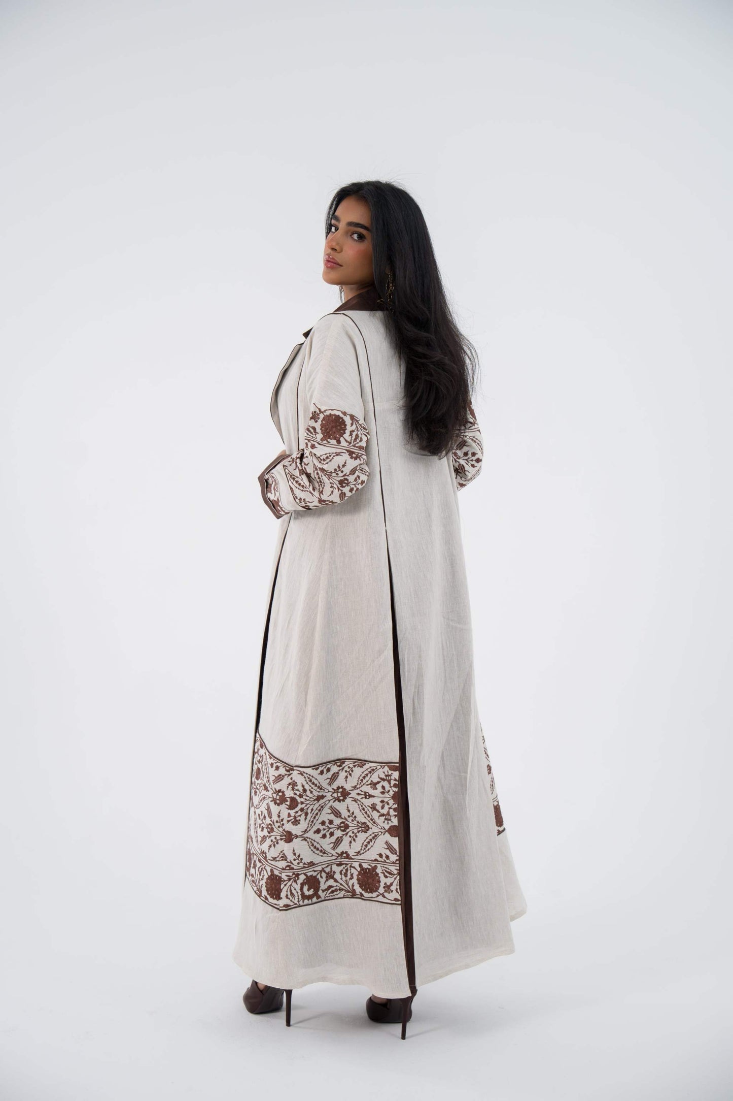 Chiffon Elegance Linen Abaya