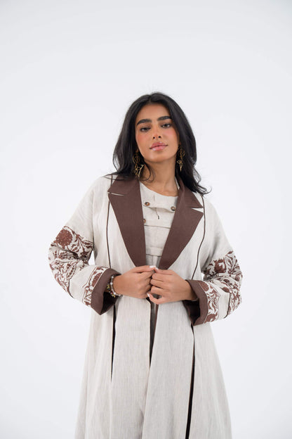 Chiffon Elegance Linen Abaya