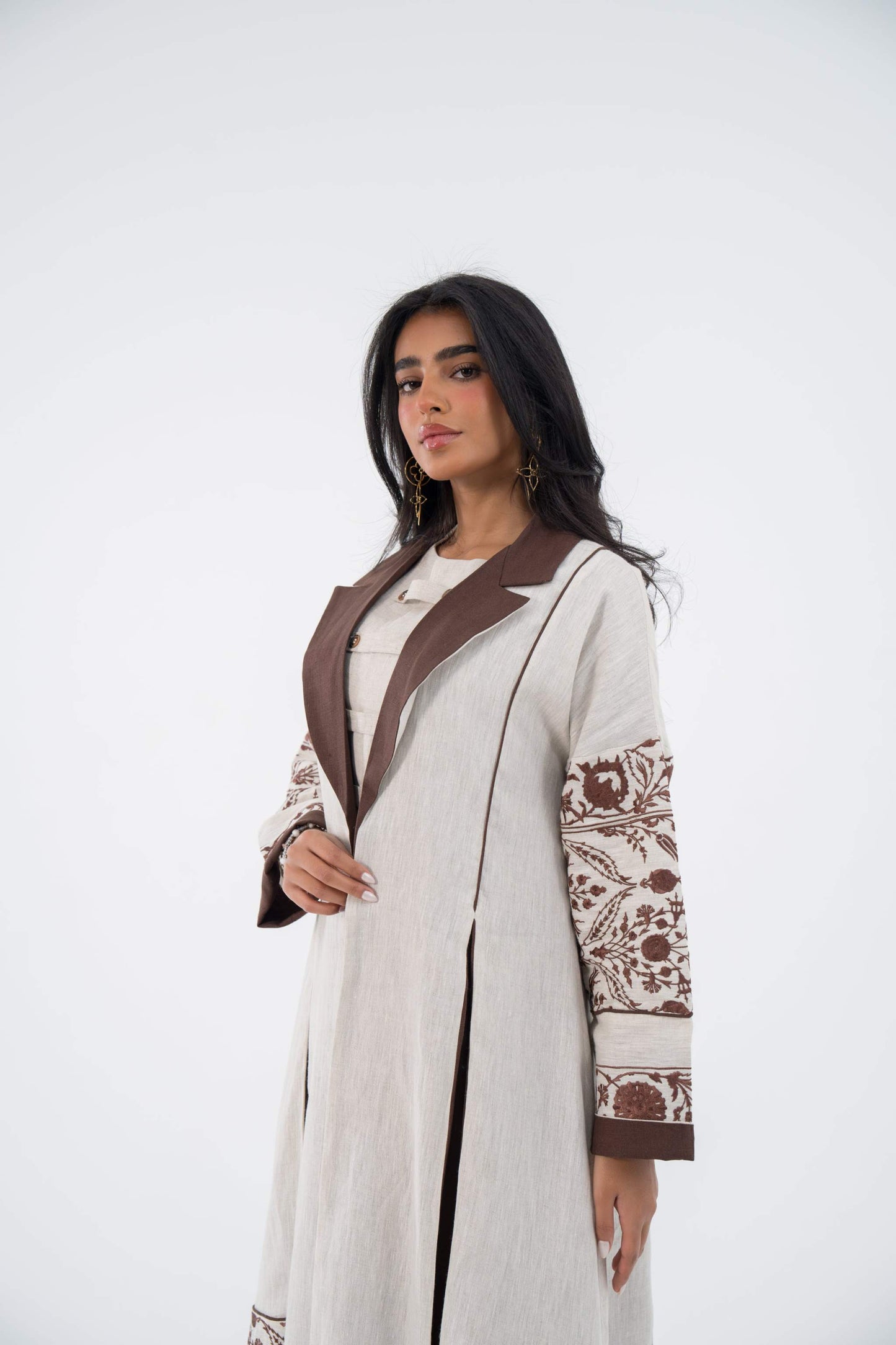 Chiffon Elegance Linen Abaya
