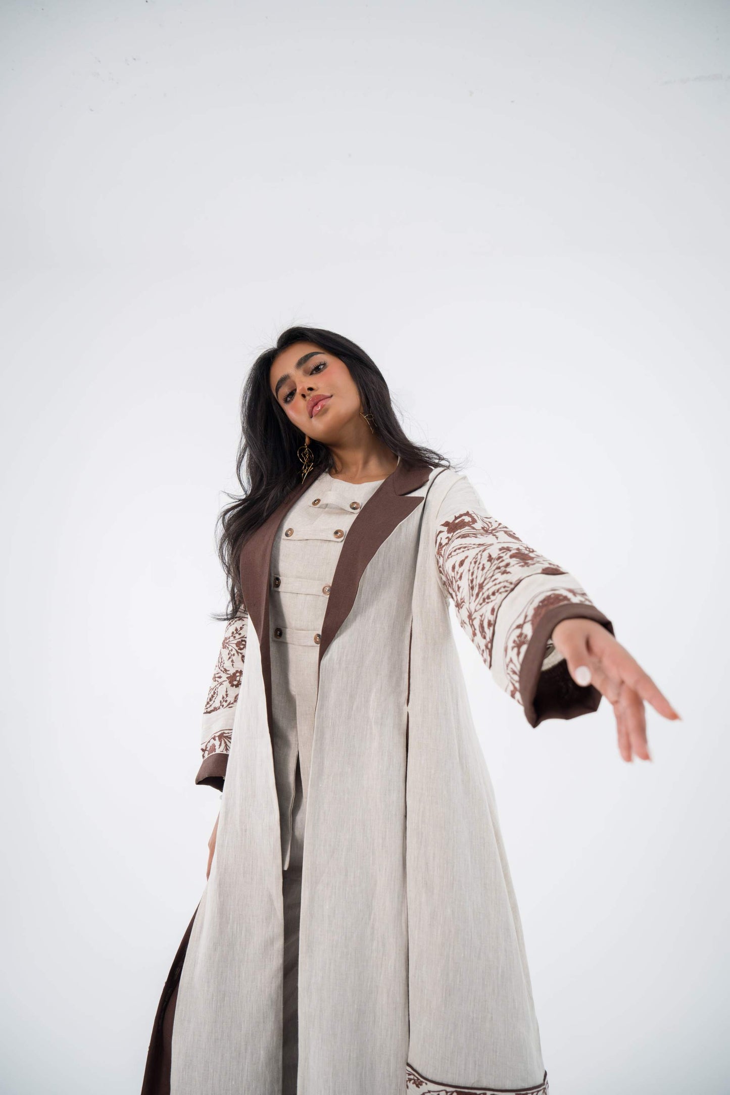 Chiffon Elegance Linen Abaya