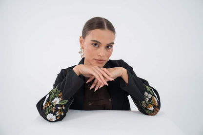 Embroidered Oasis Blazer Abaya