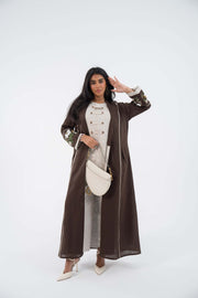 Floral Drift Linen Abaya