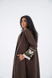 Floral Drift Linen Abaya