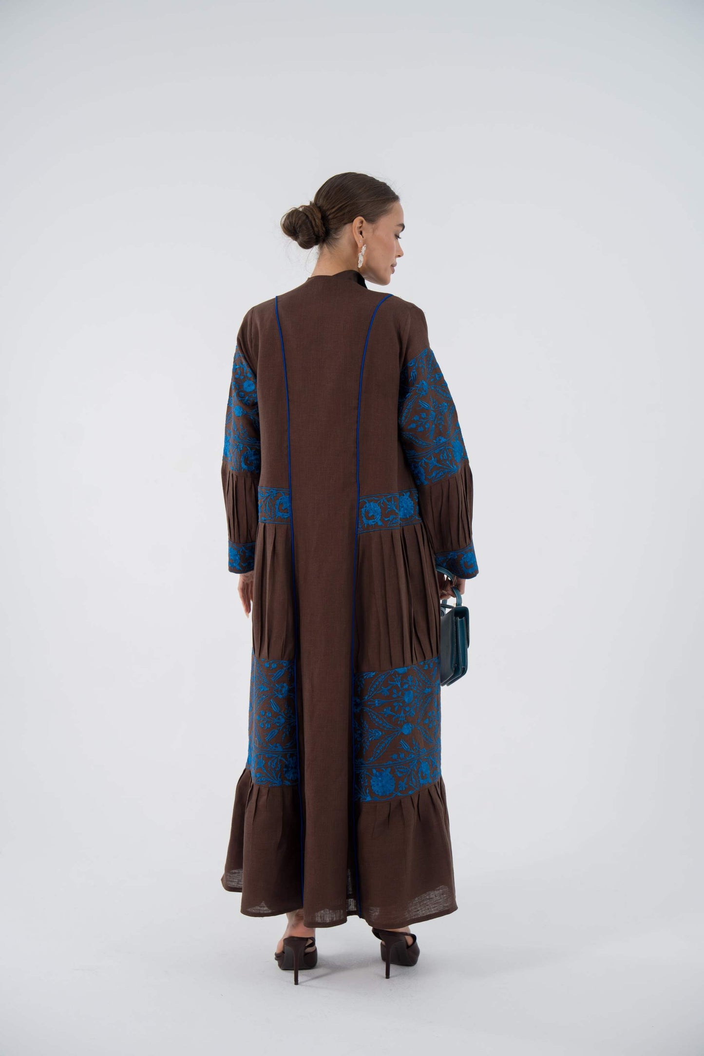 Blue Bloom Linen Abaya