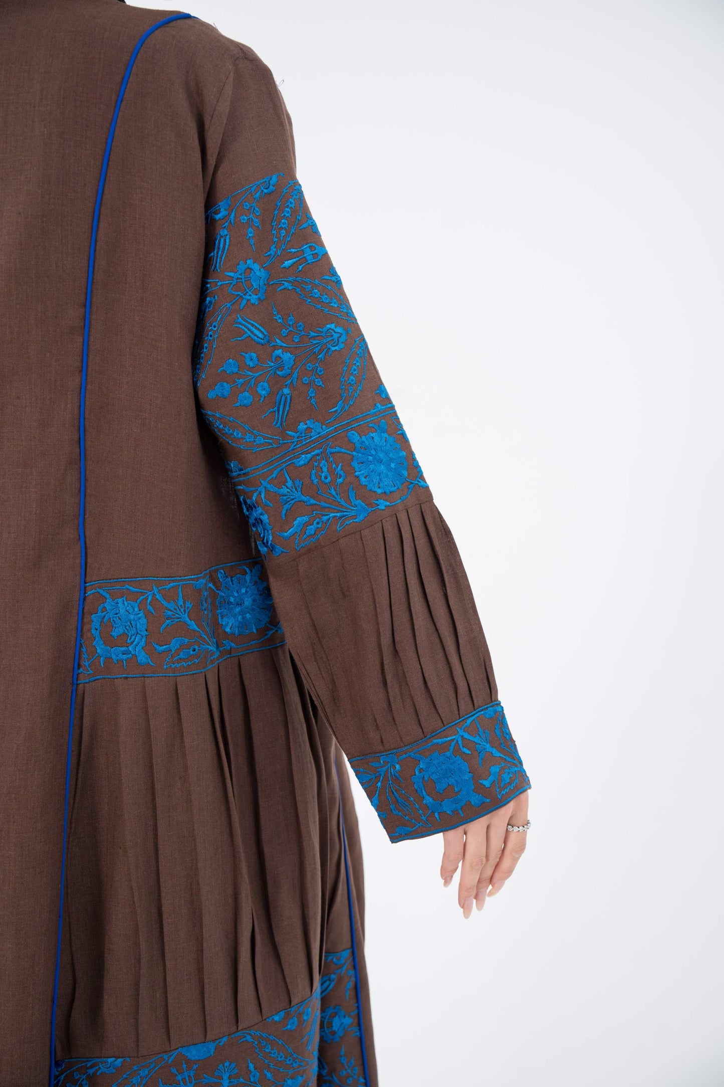 Blue Bloom Linen Abaya