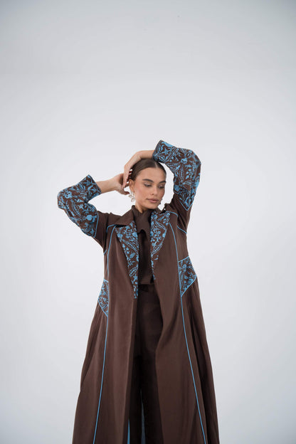 Azure Vine Linen Abaya
