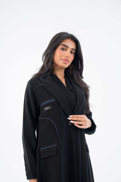 Midnight Blazer Crepe Abaya
