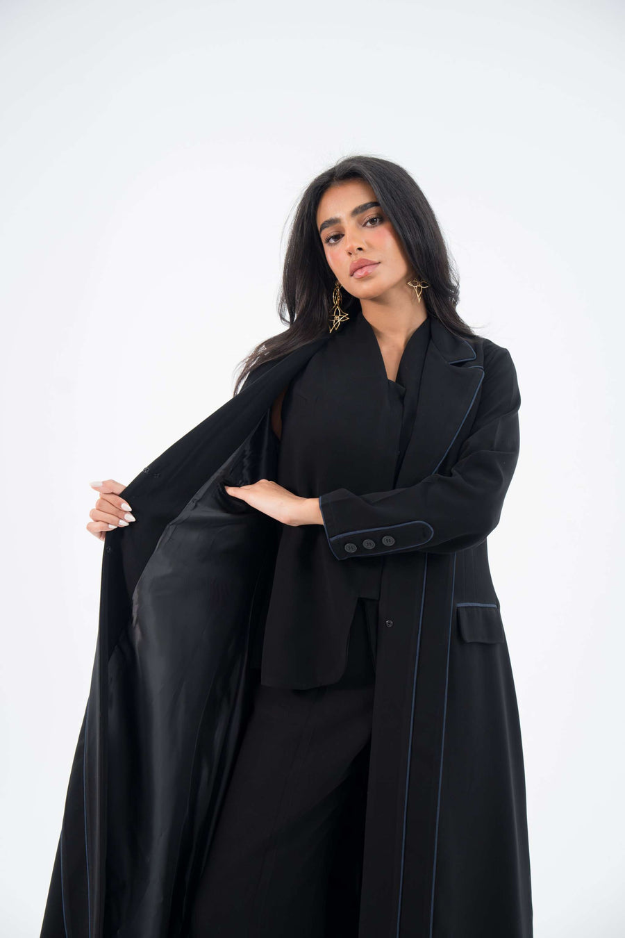 Midnight Blazer Crepe Abaya
