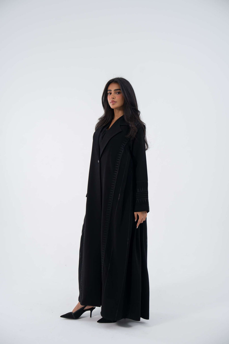 Coal Blazer Crepe Abaya