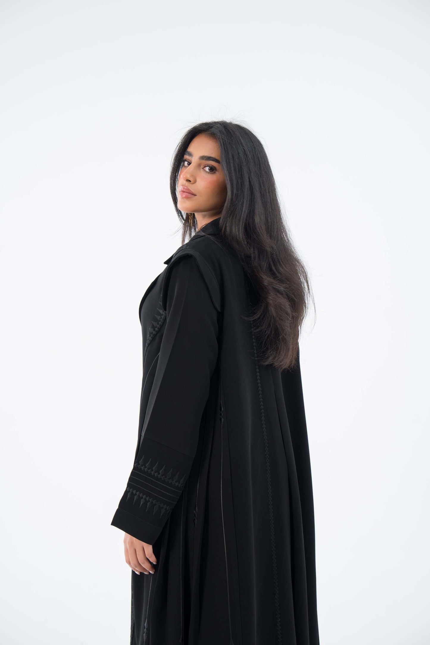 Ebony Blazer Crepe Abaya