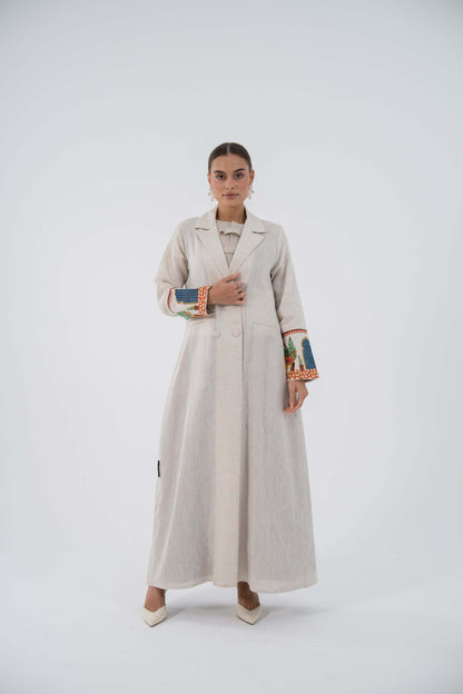 Artisan Blazer Linen Abaya