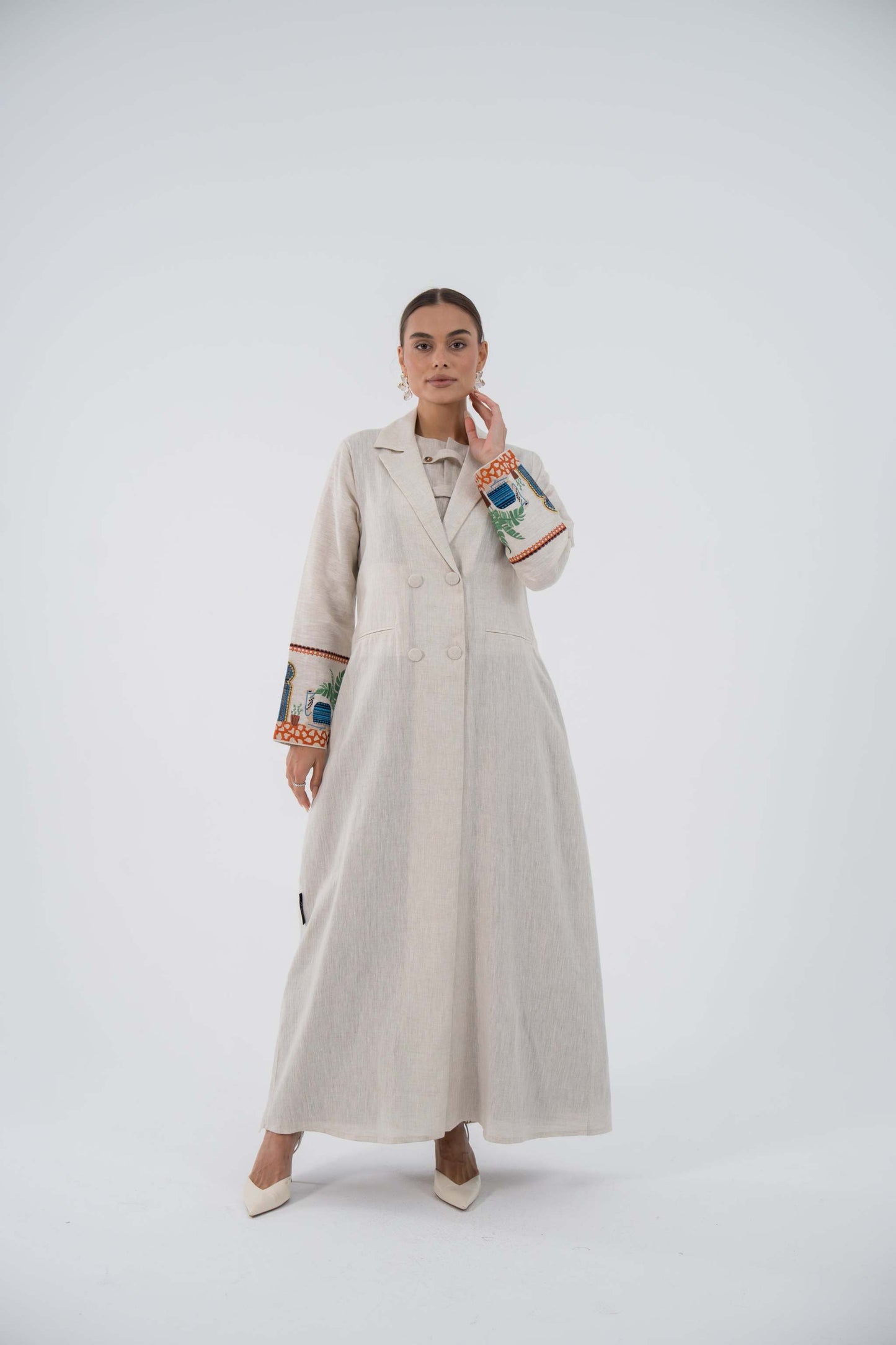 Artisan Blazer Linen Abaya