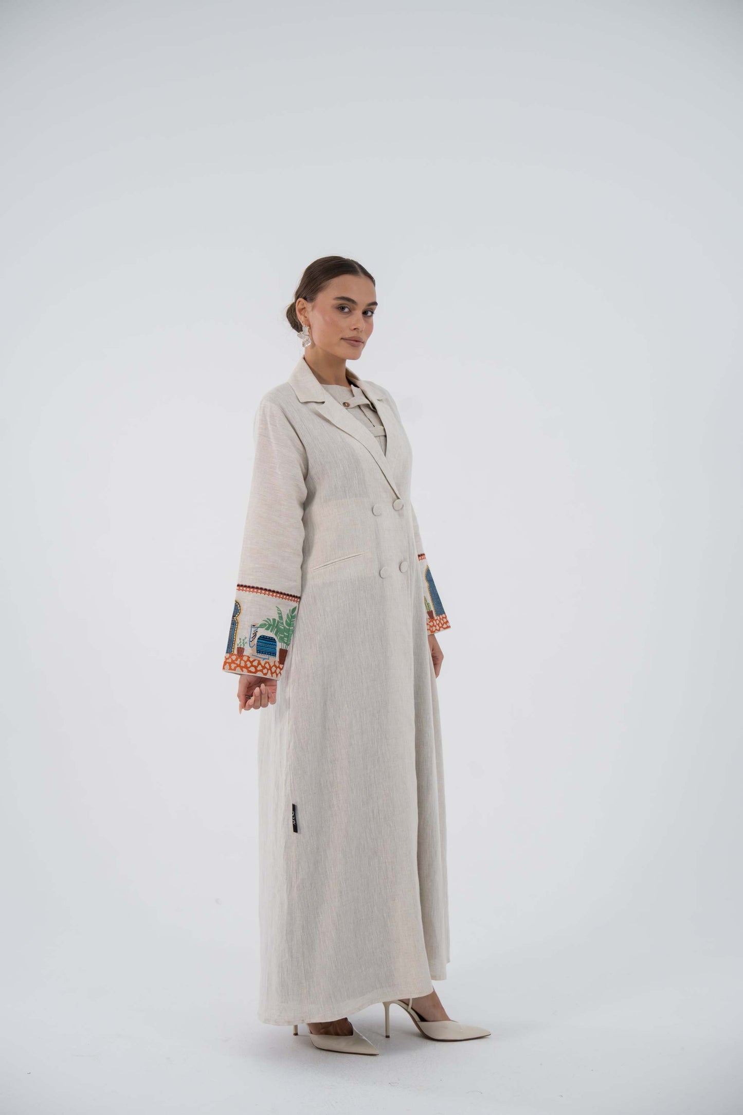 Artisan Blazer Linen Abaya