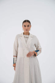 عباءة بليزر من الكتان المصنوعة يدوياً