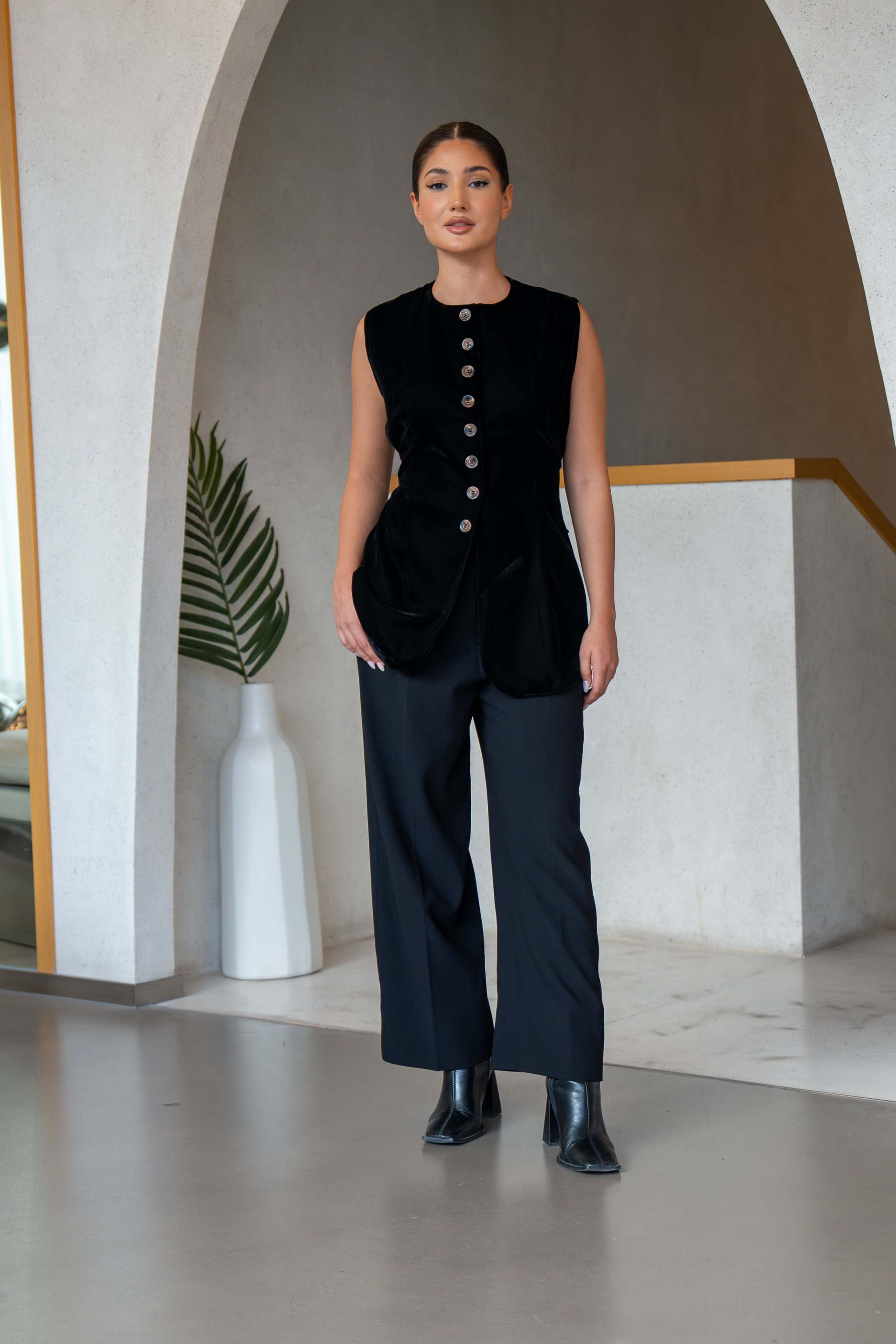 Black Velvet Vest