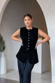 Black Velvet Vest