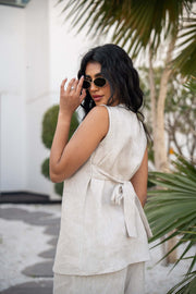 Vest Linen Beige Modern