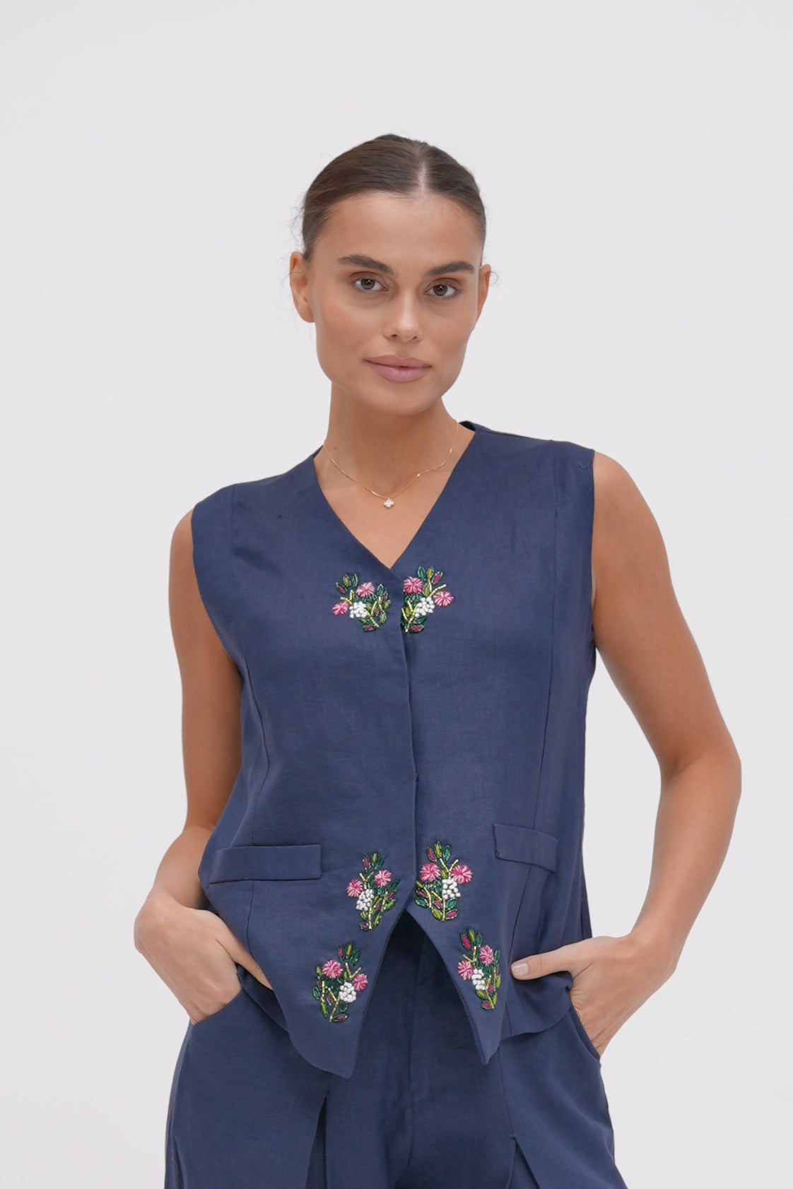 Indigo Bloom Vest