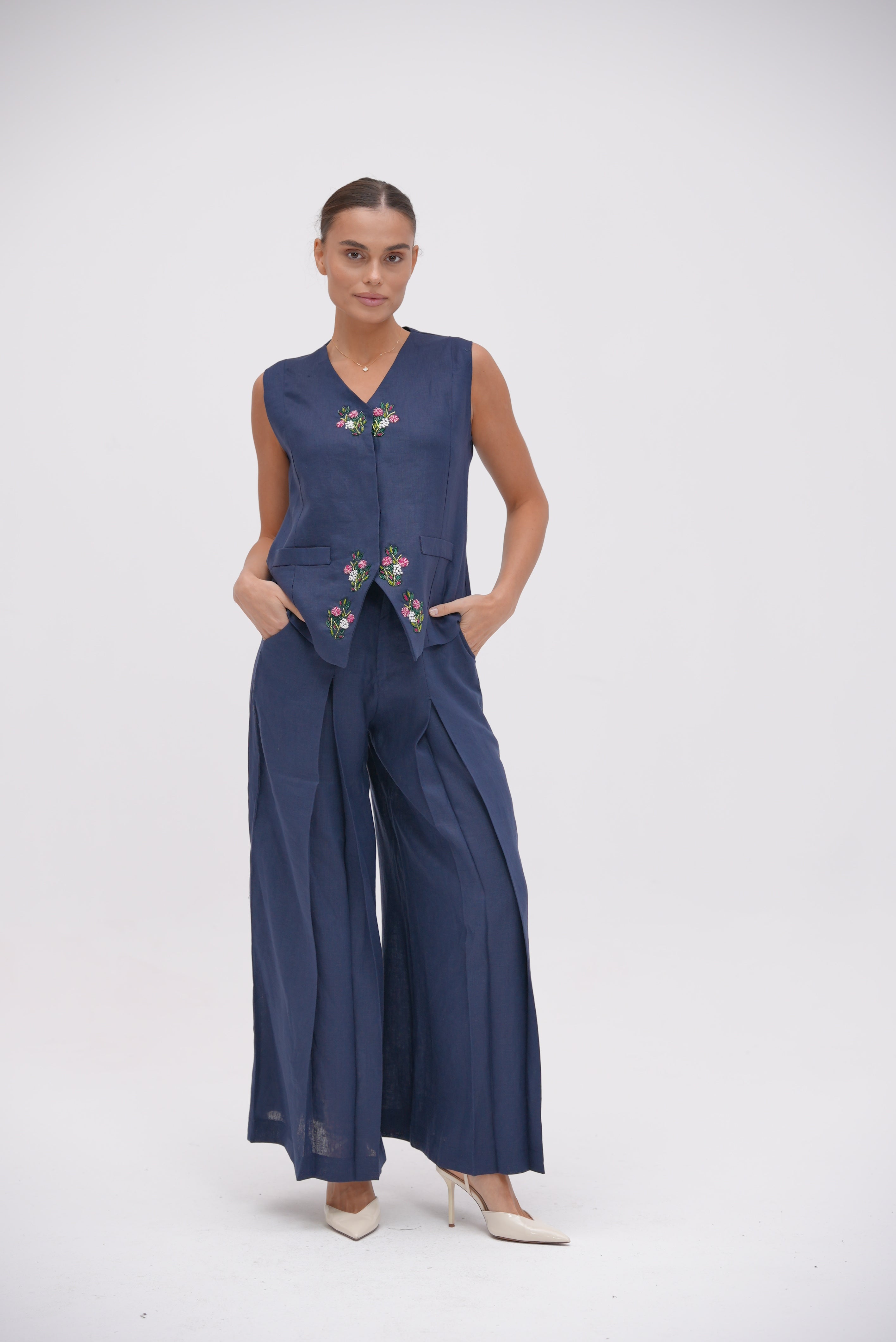 Navy Flare Pants