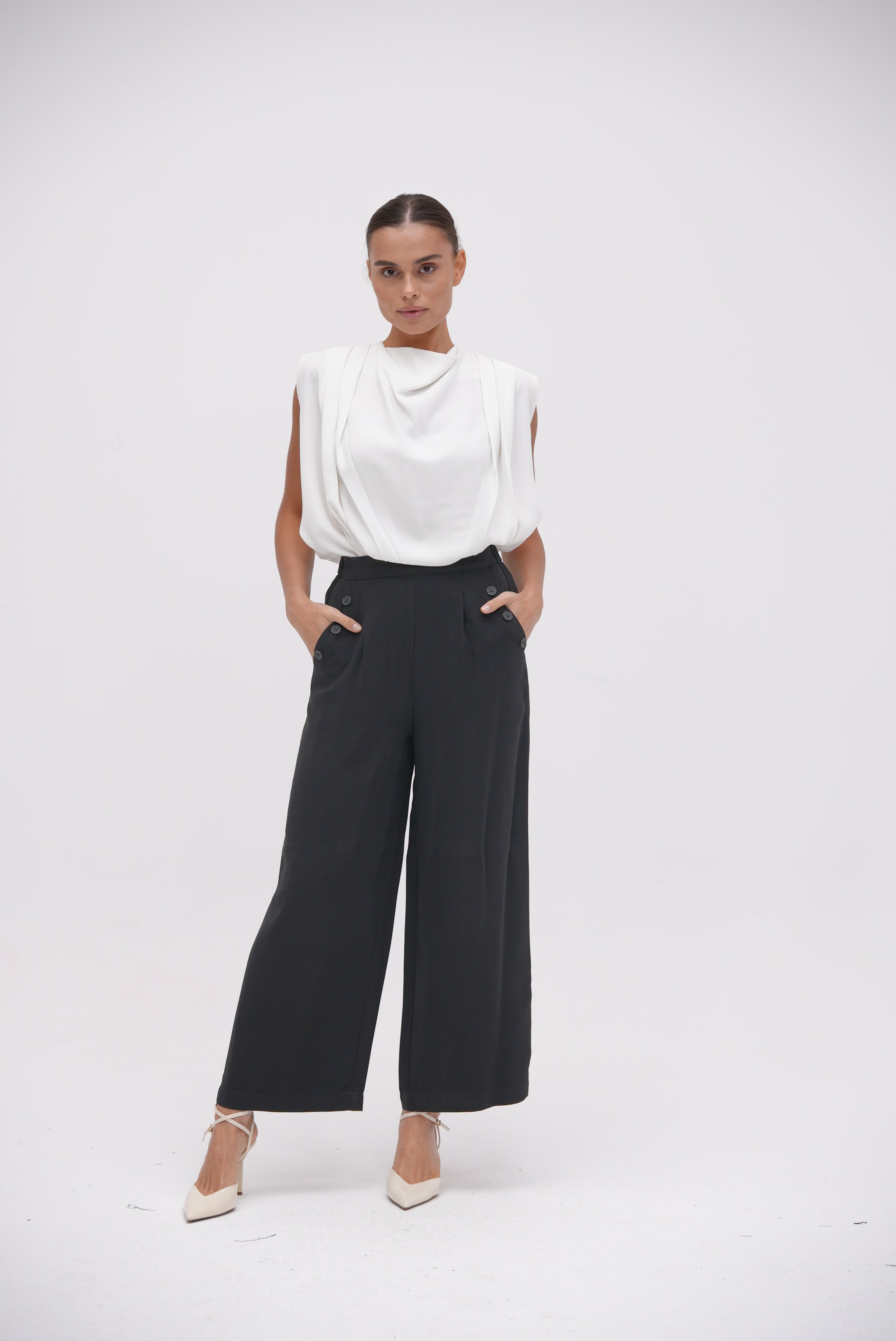 Black Button Pants