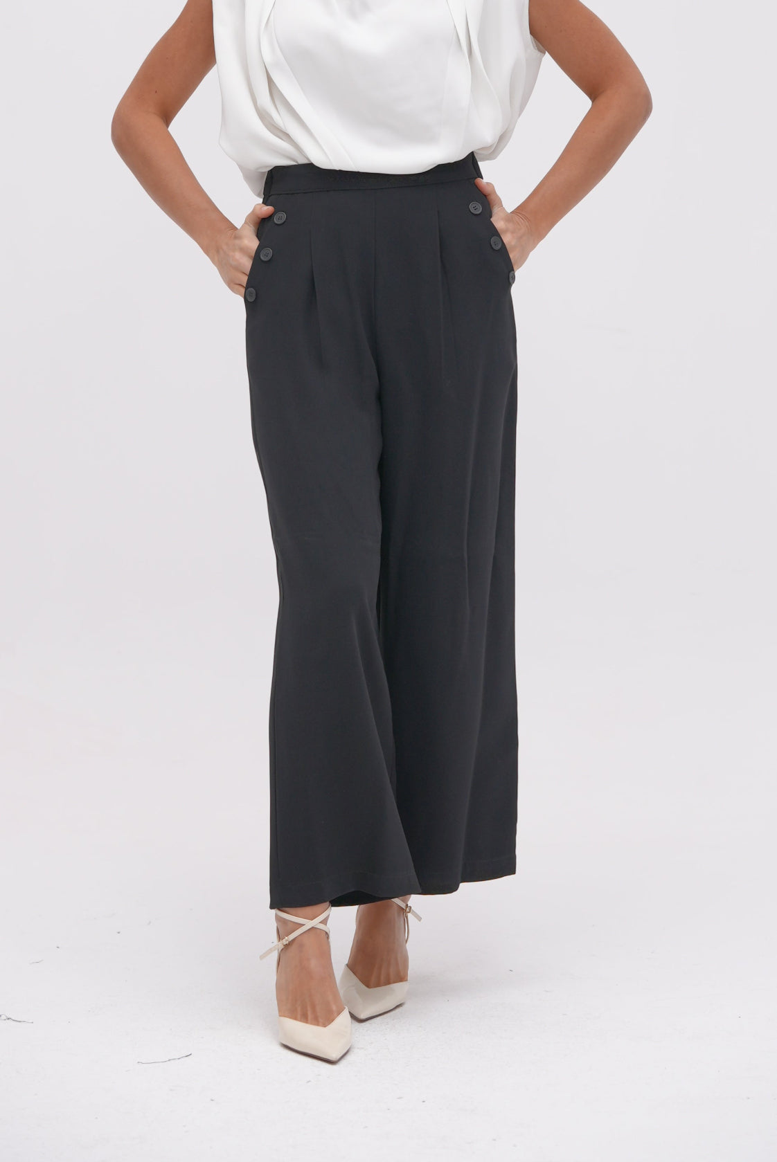 Black Button Pants