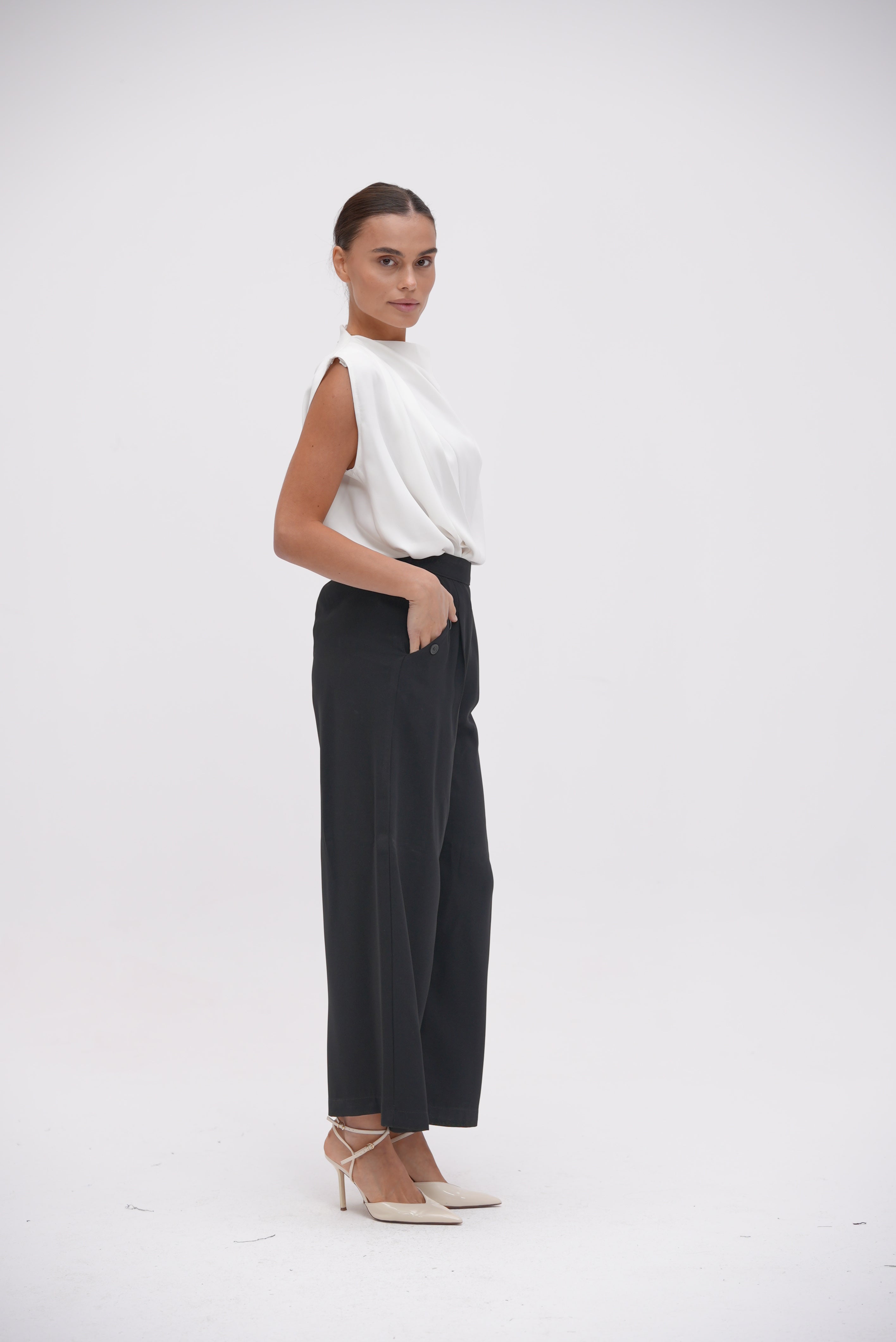 Black Button Pants