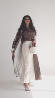 Cocoa-Linen Blazer Abaya